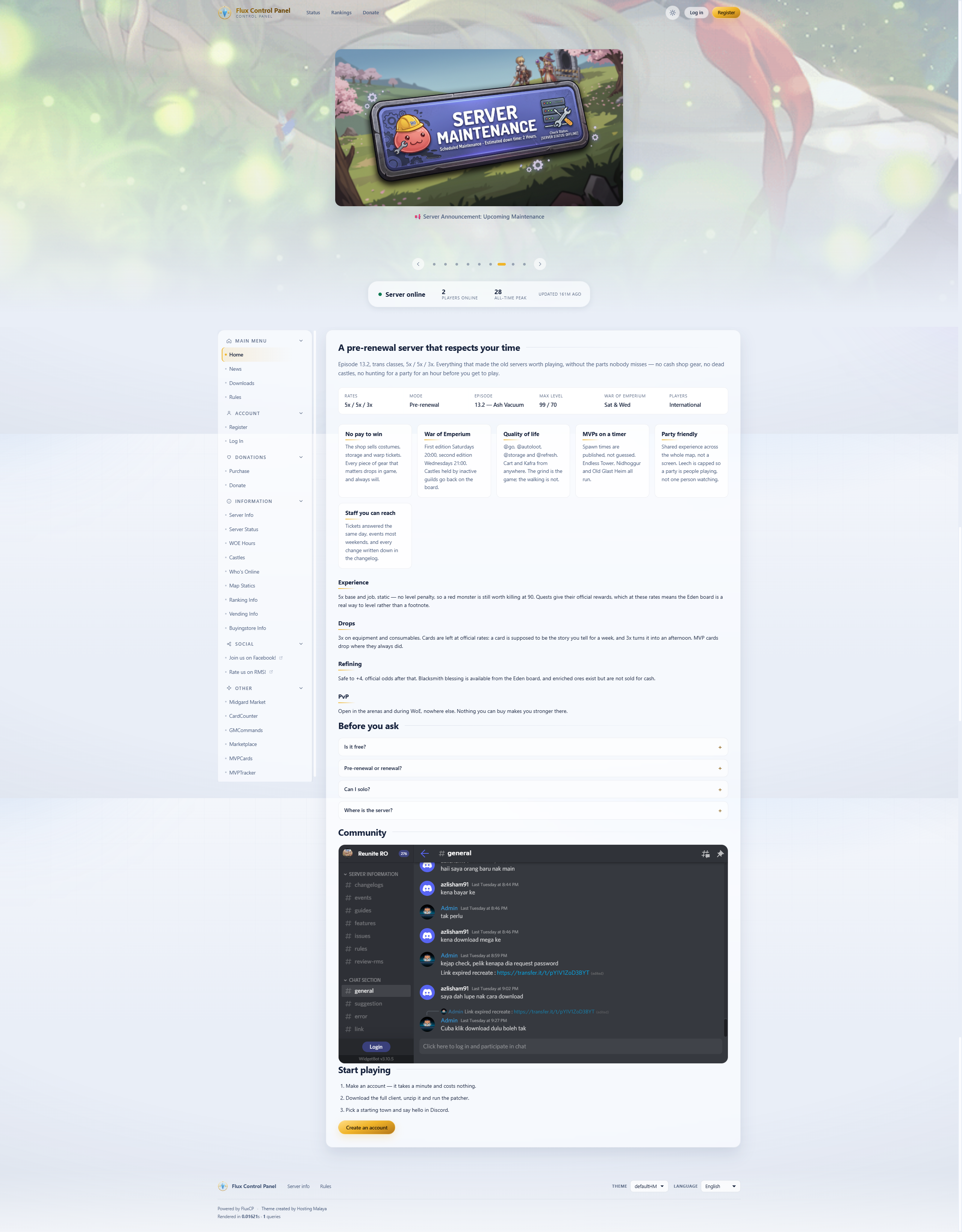 FluxCP Themes - Hosting Malaya Creation August 2026