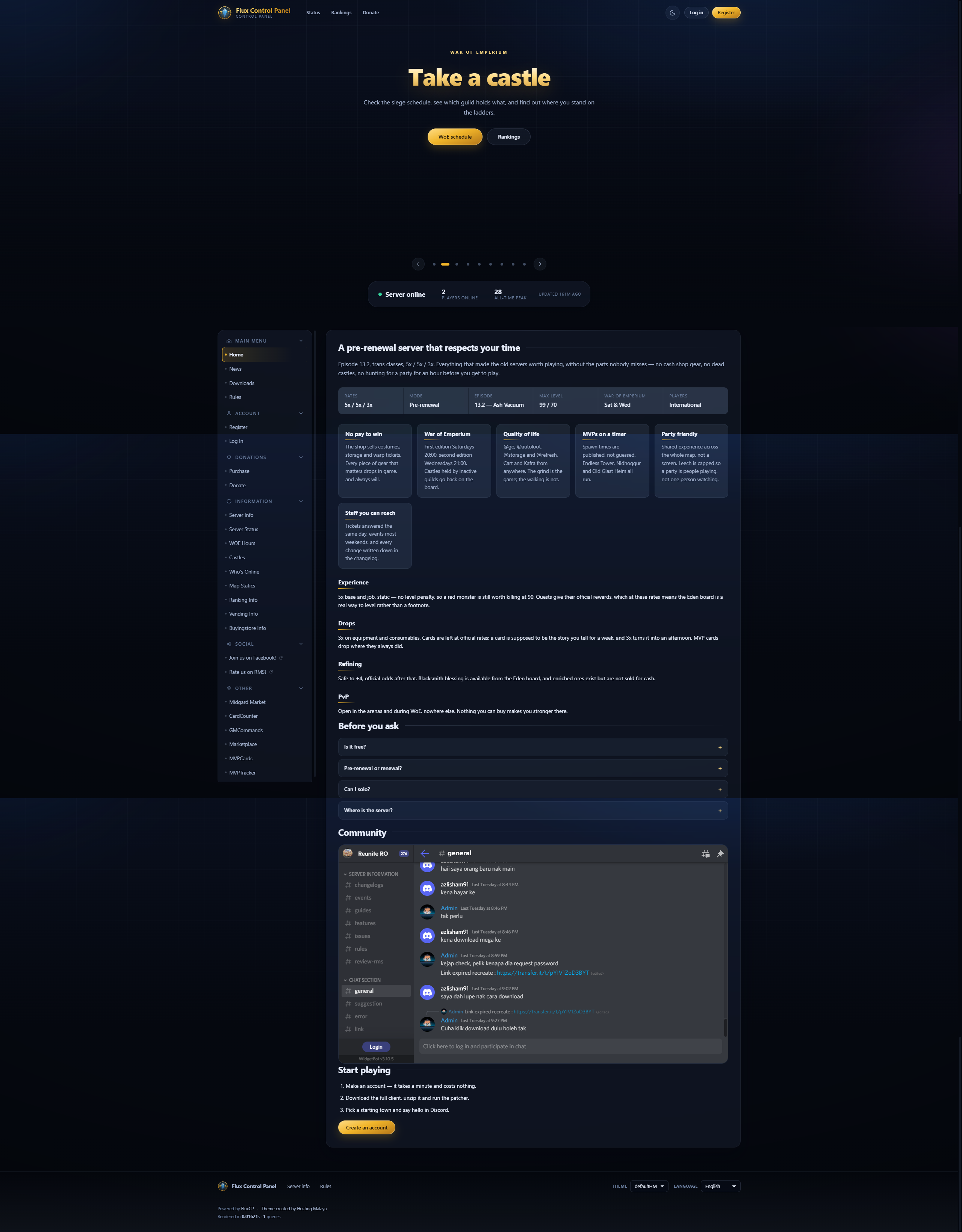 FluxCP Themes - Hosting Malaya Creation August 2026