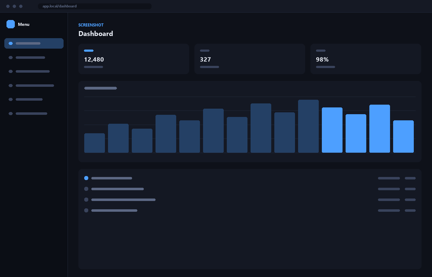 Dashboard — monthly cashflow at a glance